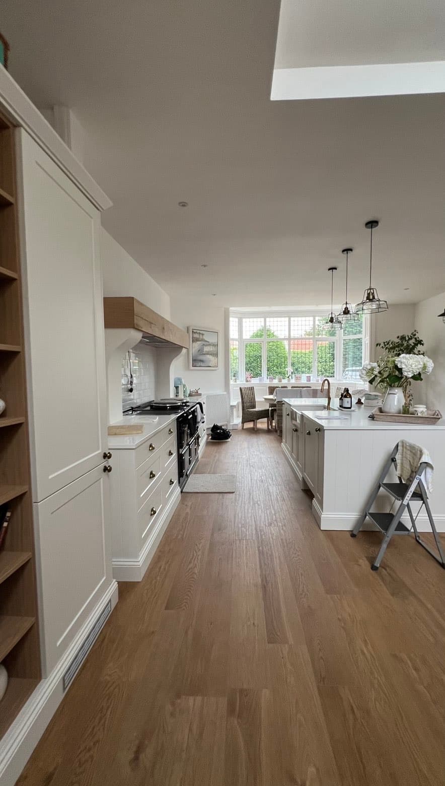 Open-plan kitchen extension with a vaulted roof lantern, built by 4orty Construction